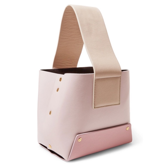 Yuzefi Tab Small Color-Block Textured Leather Tote - Picture 2 of 3